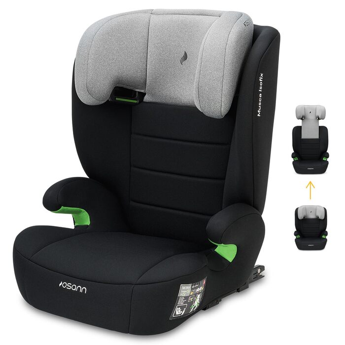 Дитяче автокрісло Osann Musca Isofix i-Size від 100 до 150 см, Бустер зі спинкою - Grey Melange