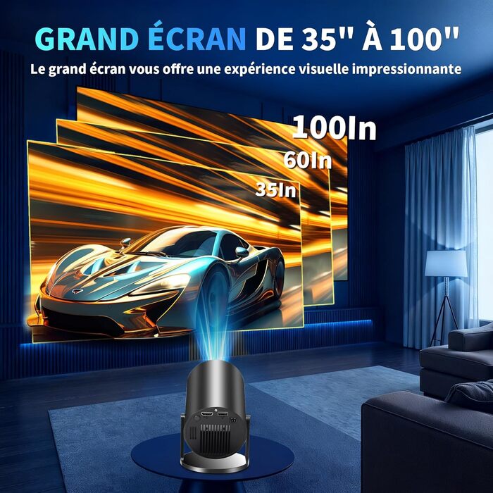 Портативний проєктор Mini Beamer 4K Full HD з Wi-Fi 6, Bluetooth 5.4 та автоматичною корекцією трапецеїдальних спотворень. Підтримка 4K, Full HD, 1080P. Сумісний з TV Stick, USB, Laptop, PC. В комплекті миша та пульт дистанційного керування. Чорний колір.