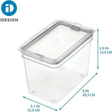 Контейнер для зберігання сухих речей IDesign, колекція Fresh - 12,7 см х 20,6 см х 15,2 см, прозорий контейнер (макс. 60 символів)