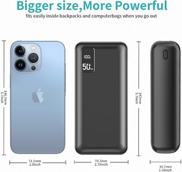 Power Bank 50000mAh з LED дисплеєм та 3 виходами/2 входами. Швидка зарядка 22.5W/PD20W. Портативний акумулятор для iPhone 16/15/14/13/12 Pro Max