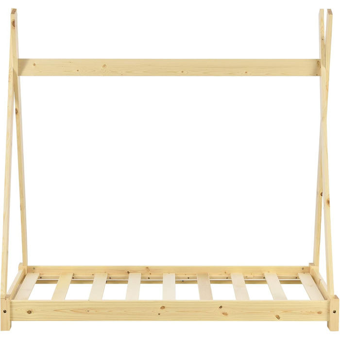 Ліжко дитяче Onejda від en.casa, Tipi-дизайн, 80x160 см, сосна, білий колір