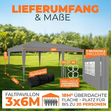 Павільйон Kronenburg розкладний, 3x3 м, водонепроникний, захист від сонця UV 50+, колір шампань, з 4 боковими частинами