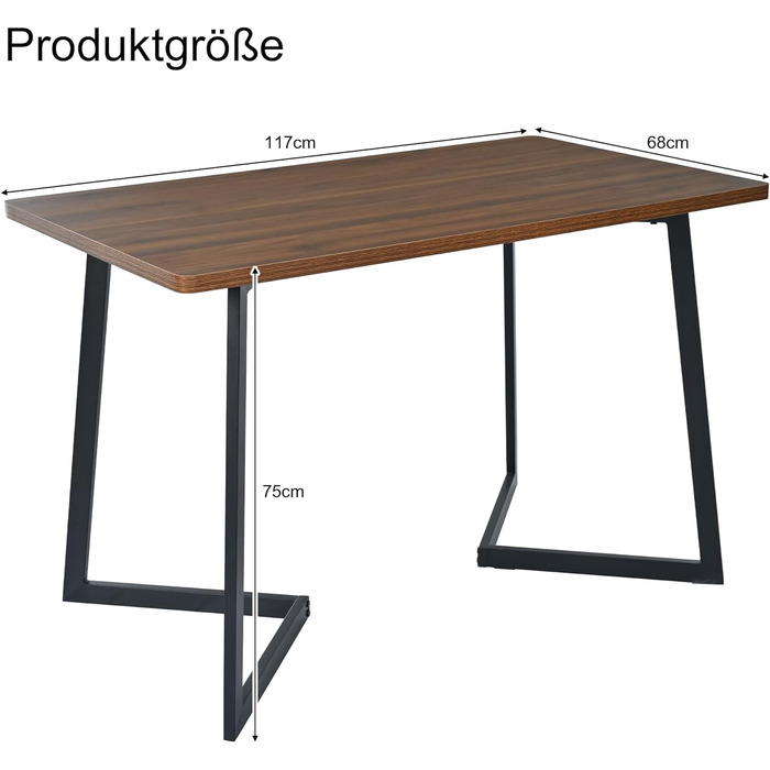 Обідній стіл Merax 140x80 см з імітацією мармуру, для 4-6 осіб, металевий каркас, регульовані ніжки, білий/чорний