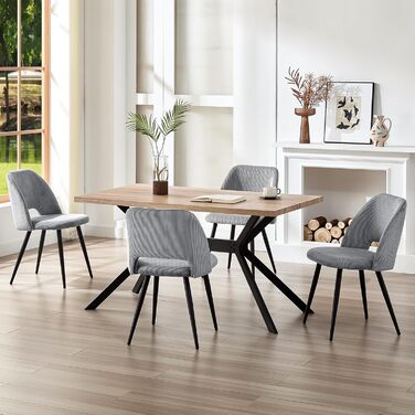 Набір обідніх стільців для їдальні, кухні, вітальні, спальні та зони відпочинку. М'який крісло-стілець з незалежними ніжками, оксамитова оббивка, зелений/сірий (2 шт.)