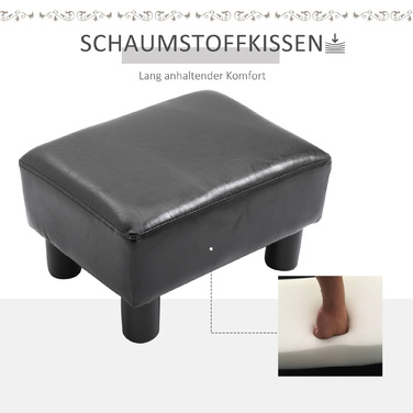 Лавка для табуретів HOMCOM Chesterfield зі штучної шкіри Black 40x30x24см стильна та зручна для вітальні та передпокою