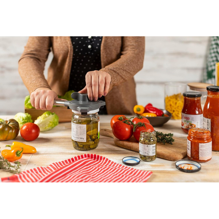 Відкривачка для кришок Kuhn Rikon Deluxe Gripper, сіра, легко відкриває кришки, підходить для гладких та зрізаних кришок