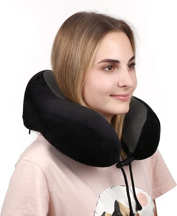 Подушка для шиї WELLGRO з 3D маскою для сну і затичками для вух