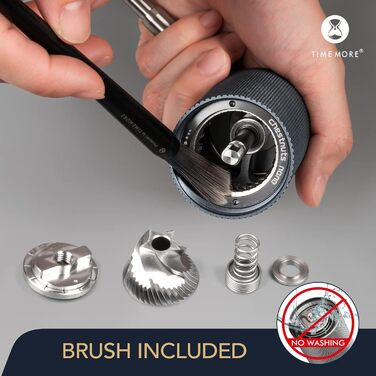 Кавомолка ручна TIMEMORE Nano - компактна кавомолка з нержавіючої сталі для еспресо та френч-прес (чорна)