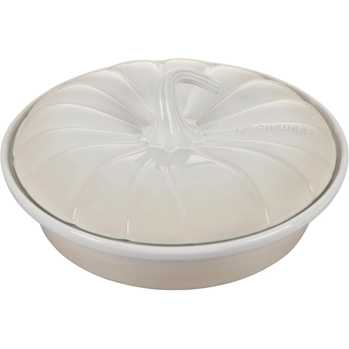 Кокотниця Le Creuset Figurale Kürbis, емальоване чавун, 4 л, білий з мідним ручками (для випічки, безе)