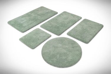 Килимок для ванної кімнати з м'якого флюсу, антиковзкий, придатний для прання, Salbei (55 x 65 см)