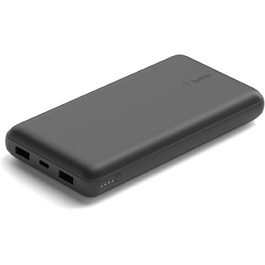 Портативний зарядний пристрій Belkin USB-C 20 000 мАг Power Bank з USB-C/USB-A для iPhone та інших пристроїв - чорний