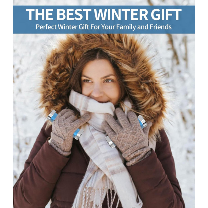 Електричні грілки для рук 5000mAh (2 шт.) - багаторазові, для дітей та дорослих, для активного відпочинку, зимовий подарунок, блакитні