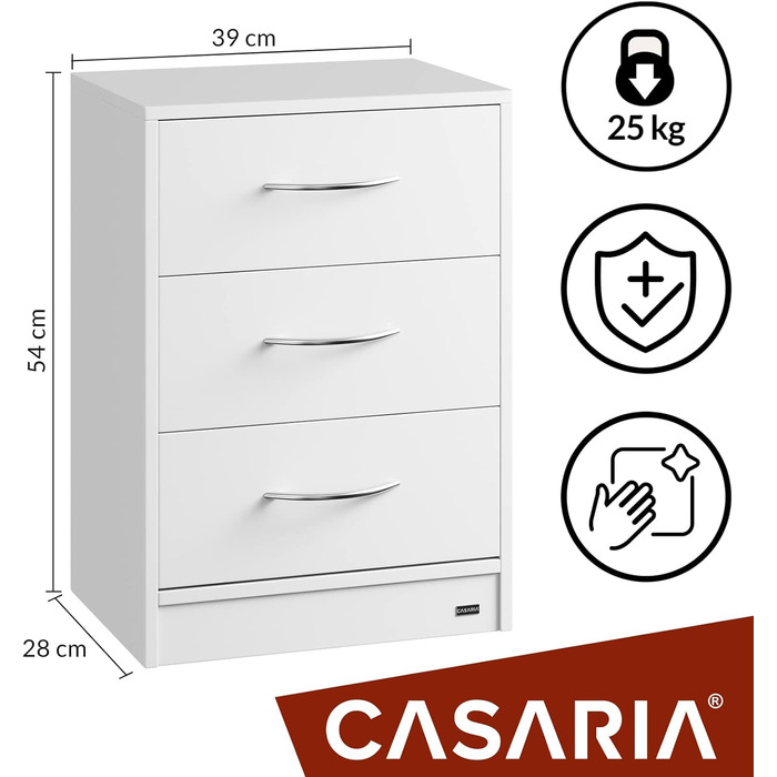 Набір тумбочок Casaria 54x39x8см LED Wood 3 ящики Пружинне ліжко Спальня Журнальний столик сірий