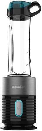 Блендер Cecotec Power Titanium 300 EasyGo: портативний, 350W, подрібнює лід, 4 леза з титановим покриттям, 2 пляшки, 2 кришки
