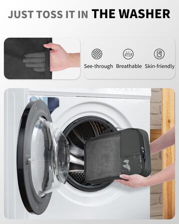 Набір органайзерів для валізи ECOHUB, 6 предметів, дорожні компресійні сумки з ID-тегами з перероблених матеріалів, дихаючі органайзери для подорожей та рюкзака, темно-сірі