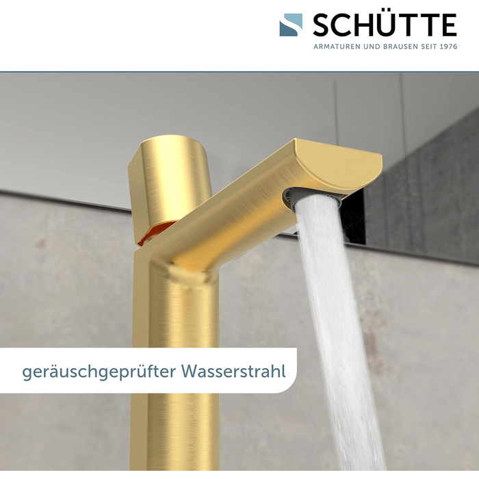Змішувач для ванної кімнати Schütte Boston, однорідний змішувач для умивальника з горішнім підключенням, золото, для ванної кімнати