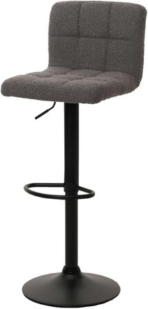 Набір з 2 барних стільців Mendler HWC-G87, регульовані по висоті, обертаються, з тканини Boucle (450г/м²), FSC® сертифіковані (темно-сірий)