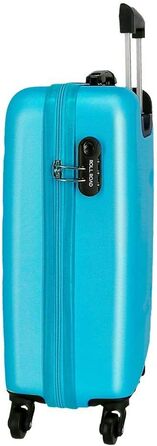 Валіза ручної поклажі Roll Road з ABS-пластику, кодований замок, 4 колеса, блакитний колір, набір