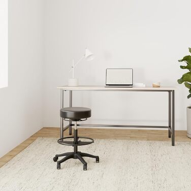 Високий робочий стілець SONGMICS з регульованою спинкою та підставкою для ніг, чорний - OSC007B01