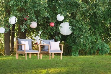 Садовий набір меблів Greemotion Dijon з акації FSC 100% - стіл та 2 стільці з подушками для балкона/саду