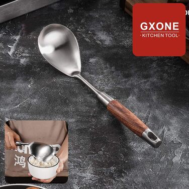 Набір кухонних аксесуарів GXONE, 7 предметів, нержавіюча сталь 304, з підставкою, стійкий до нагрівання дерев'яний ручка