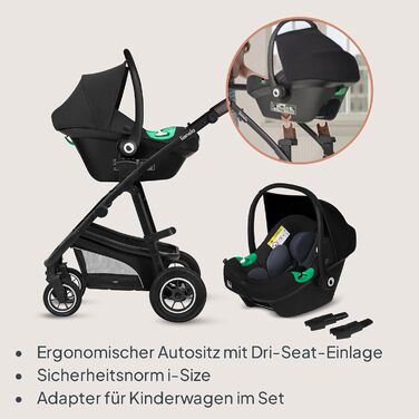 Дитяча коляска Lionelo Bianka 3 в 1 до 22 кг з автокріслом, складна, система подорожей, регулювання спинки, колеса 360°, амортизація, великий капюшон (BEIGE SAND)