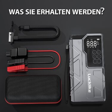 Powerbank з компресором Lucklike 150PSI, 5000A для авто, мото, газонокосарки (10.0л/8.0л Diesel)