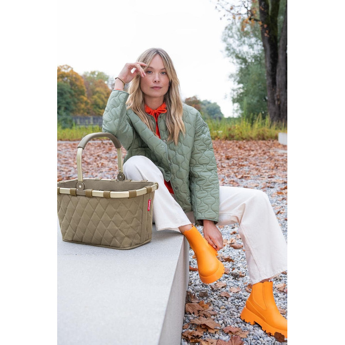 Сумка-шопер Reisenthel Carry Bag Frame Rhombus Olive – велика містка сумка з внутрішньою кишенею, водонепроникний дизайн