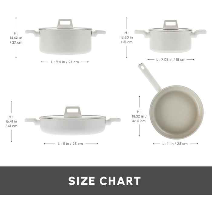 Набір посуду Karaca Valenti: 7 предметів, керамічне покриття SwissCrystal, антипригарне, з кришками та сковорода