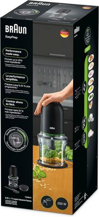 Подрібнювач Braun MultiPractic 3 CH3011BK чорний, 500 Вт, 4 леза з нержавіючої сталі, для льоду, посудомийна машина