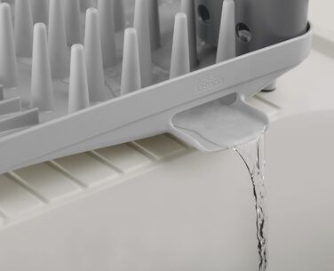 Сушарка для посуду Joseph Joseph Duo 2-ярусна сіра (компактна) з контейнером для столових приладів та зливом