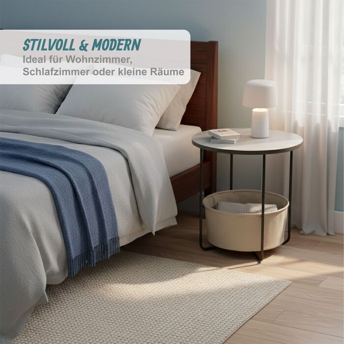 Relaxdays: Приставний столик з кошиком