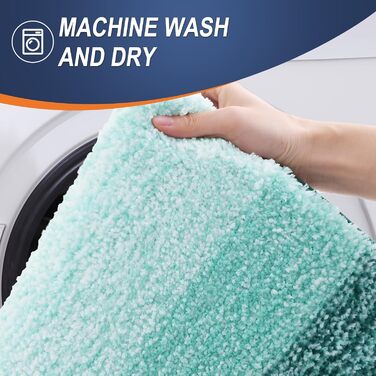 Набір килимків для ванної кімнати OLANLY: м'який, вбираючий, з мікрофібри, U-подібний килимок для унітазу, пухнастий набір килимків для ванної кімнати (76,2 x 50,8 см + 61 x 40,6 см + 61 x 50,8 см), 3 шт.