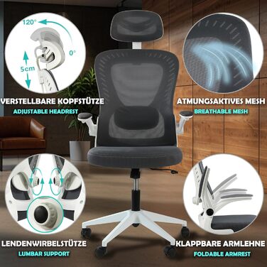 Офісне крісло Sesto Senso Graphite 1 Grey - ергономічне, з підтримкою попереку та регульованими підлокітниками, для керівників