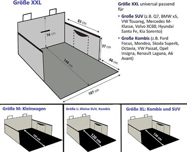 Чохол для багажника PaulePet зі штучної шкіри для собак 4 розміру-чохол для собак автомобіль багажник позашляховик, Універсал, XXL-чохол для багажника з захистом по краях багажника водостійкий, легкий у догляді і стійкий до подряпин (XXL)