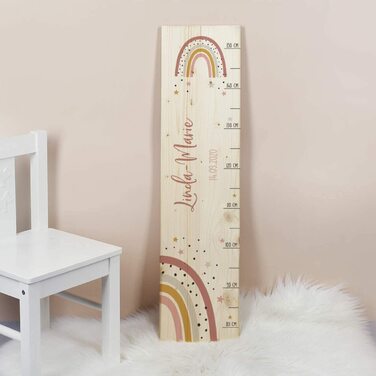 Планка Striefchen для дітей з дерев'яними іменами для дитячої кімнати з милими мотивами Планка райдужно-рожева