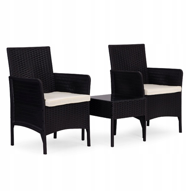 Комплект садових меблів MultiGarden із пластику, чорний, 3 предмети