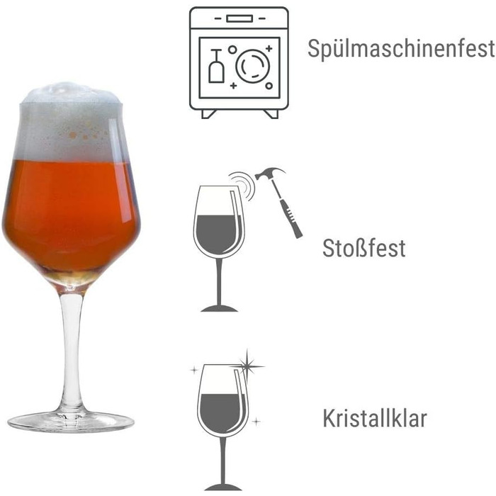 Келихи для крафтового пива Stlzle Lausitz 430 мл, набір з 6 шт. , посудомийна машина та ударостійка, кришталеве скло