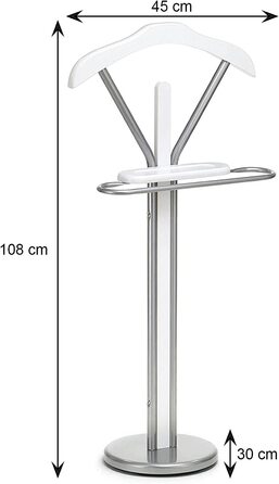 Стійка для одягу IDIMEX Fabio з вішалкою та полицею - безшумний дворецький, органайзер для одягу (білий)