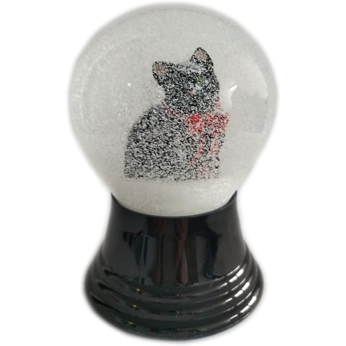 Віденський снігова куля SNOWGLOBE Снігова куля зі справжнього скла-майже як справжній сніговий мотив (кішка Чорна, 8 см)