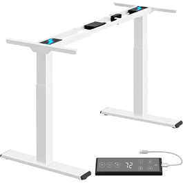 Електричний регульований стіл ALLDREI з 2 моторами, Type-C порт, 4 пам'яті, телескопічна ніжка (білий)