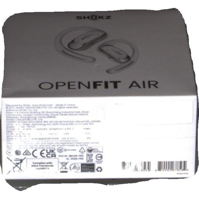 Справжні бездротові Bluetooth-навушники SHOKZ OpenFit Air, 28 год, IP54, з мікрофоном, білий