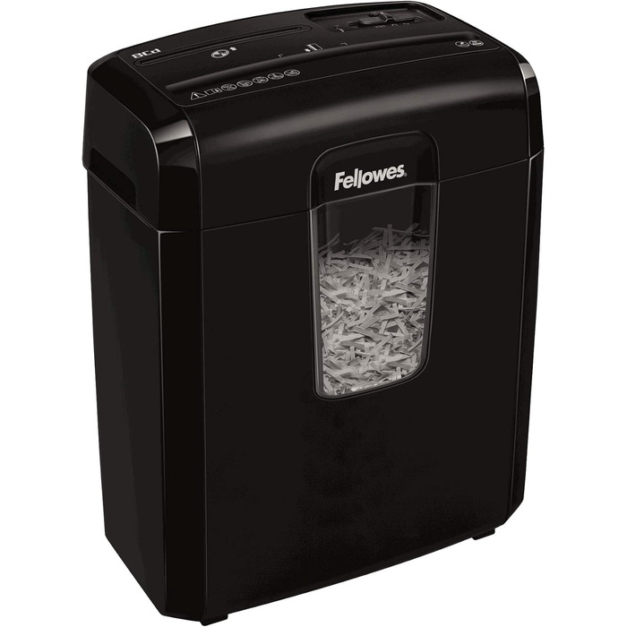 Fellowes LX50 – Шредер для офісу та дому, 8 листів, Cross Cut, 17л кошик, чорний