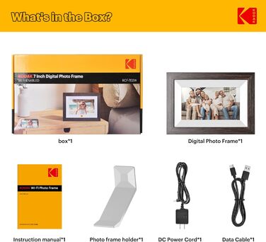 Цифровий фоторамка Kodak 10 дюймів з пультом дистанційного керування, без Wi-Fi, IPS-дисплей 1280x800, відтворення фото/відео/музики, підтримка годинника, USB/SD-картки (Темно-коричневий)