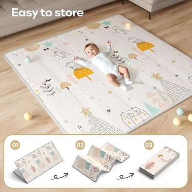 Ляльковий будиночок для дитини з ігровим килимком, 150x150x68 см, великий, з дихаючим мережаним огородженням та фіксаторами