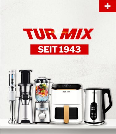 Блендер заглибний бездротовий Turmix Stabmixer CX 422 з місткістю, подрібнювачем та підставкою - 1800W Li-Ion