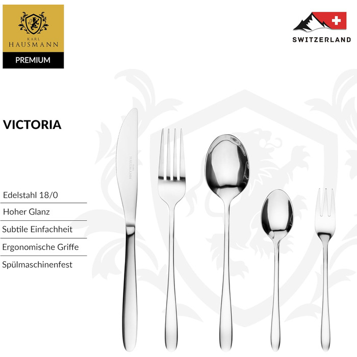 Набір столових приборів Karl Hausmann на 12 осіб (72 шт.) - нержавіюча сталь, безпечний для миття в посудомийній машині