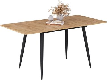 Розкладний стіл Vicco Esstisch Beaver, 80x70 см, золото-дубовий/чорний, 120-160x75x80 см