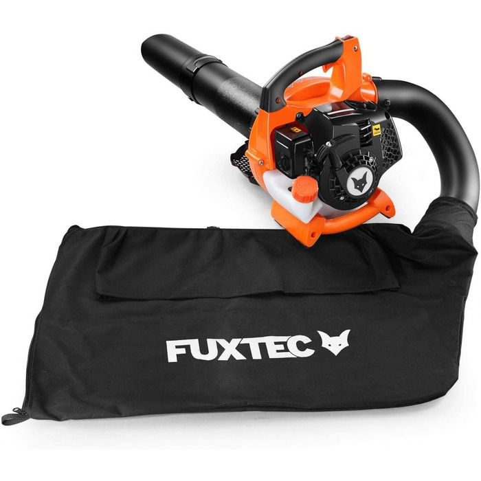 ФУКСТЕК Бензиновий Листозбір 4в1 FX-LBS126, 2-тактний Листоподіймач та Подрібнювач, 2 Труби та 45л Збірник – Перевірена Верхня Лінія, Швидкість Повітря 71 м/с