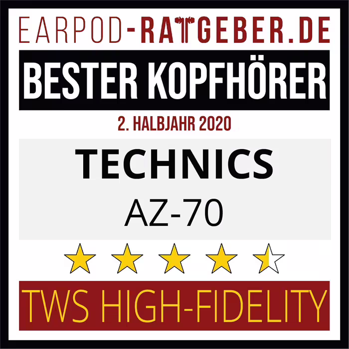 Навушники Technics EAH-AZ70WE-S бездротові, внутрішньоканальні, преміум-клас, шумозаглушення, голосове керування, сріблясті
